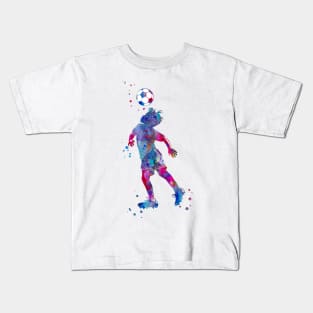 Soccer Player Little Boy Heading the Ball Kids T-Shirt